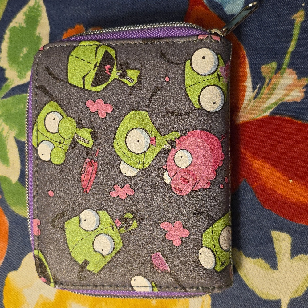 Loungefly Nickelodeon Invader Zim Gir Wallet - Purple and Green - Picture 3 of 3